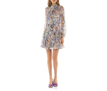 Gemustertes Seiden-Mini-Kleid