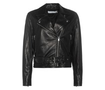 Lammlederjacke im Biker-Stil mit Gürtel