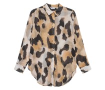 Loose-Fit Bluse im Leoparden-Design