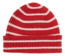Gestreifte Woll-Angora Beanie