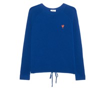 Kaschmirpullover mit Stickerei und Tunnelzug