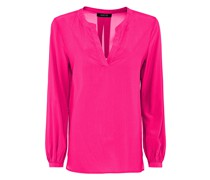 Seiden-Mix Bluse mit Schlitz-Ausschnitt