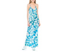 Gemustertes Seiden-Mix Slip Dress