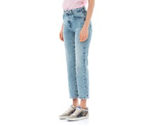 High-Rise Crop Bootcut Jeans