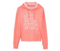Washed-Out-Hoodie mit Wording