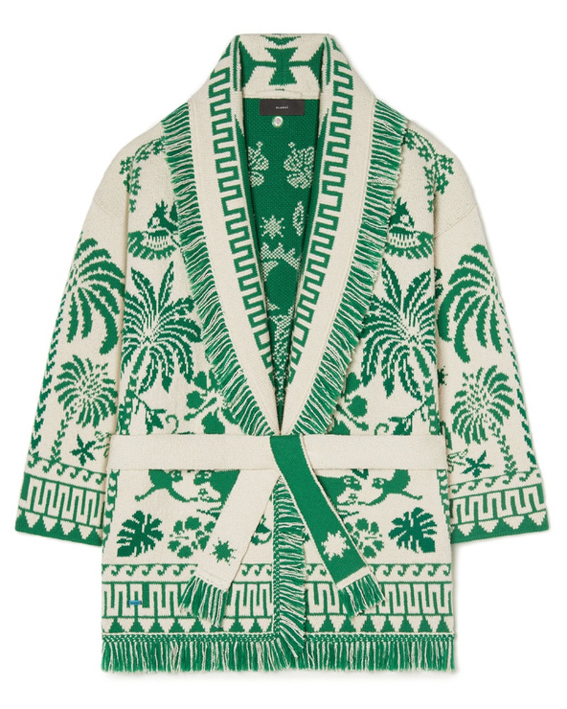 Alanui Damen Woll-Mix Cardigan mit Bindegürtel