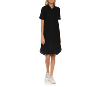 Leinen-Kleid mit Polo-Kragen