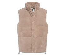Wattierte Veloursleder-Weste