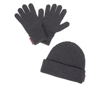 Strick-Set aus Mütze und Handschuhen