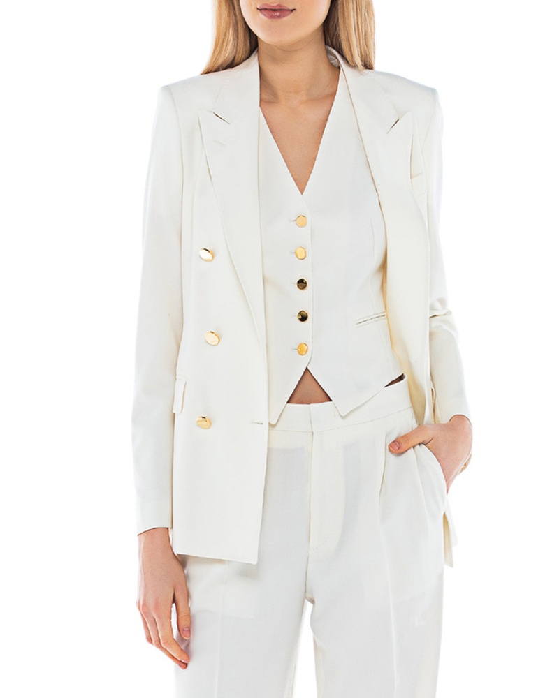 Tagliatore Damen Doppelreihiger Woll-Mix Blazer