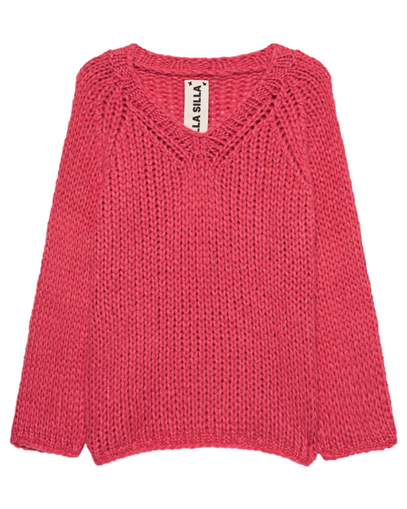 Ella Silla Damen Kaschmirpullover mit V-Ausschnitt