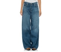 Washed-Out Wide-Leg Jeans