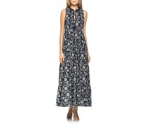 Besticktes Kleid mit Binde-Detail