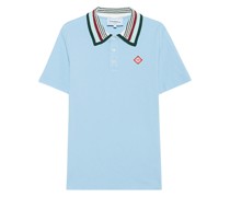 Polo-Shirt mit Strick-Kragen und Logo-Stickerei