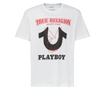True Religion x Playboy World Tour T-Shirt mit Stickerei