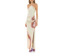 Gemustertes Neckholder-Kleid