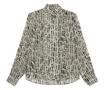 Gemusterte Seidenbluse