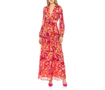 Gemustertes Kleid mit Cut-Outs