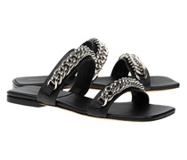 Leder-Sandalette mit Ketten-Details