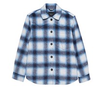 Kariertes Overshirt mit Wollanteil