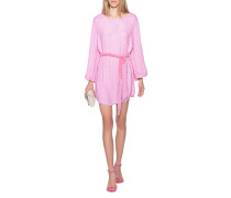 Handgenähtes Pailletten-Kleid mit Samtgürtel