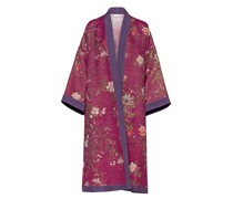 Gemusterter Seiden-Woll-Mix Kimono mit Effektgarn