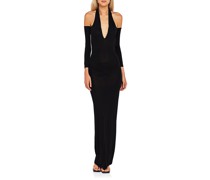 Neckholder-Kleid mit Seidenanteil