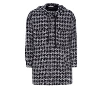 Oversize Tweed-Hemd mit Kapuze