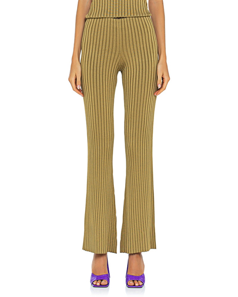 GALVAN Damen Gerippte Flare-Leg Hose