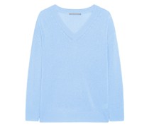 Oversize Kaschmir-Pullover mit V-Ausschnitt