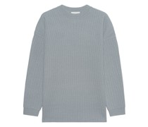 Gerippter Oversize Woll-Pullover