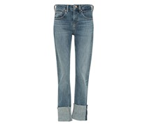 Straight-Leg Jeans mit Umschlag