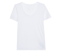 Leinen-T-Shirt mit Rundhalsauschnitt