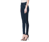 Skinny-Jeans mit Lack-Streifen