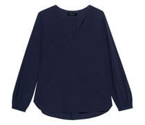 Seiden-Mix Bluse mit Schlitz-Ausschnitt