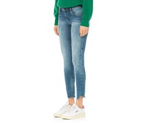 Skinny-Jeans mit offenem Saum