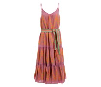 Midi-Trägerkleid mit Bindegürtel