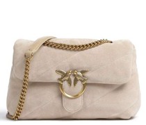 Pinko Love Classic Puff Suede Umhängetasche beige