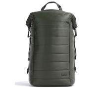 Rains Bator Puffer Rolltop Rucksack dunkelgrün