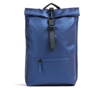 Rains Rolltop Rucksack dunkelblau