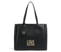 Love Moschino Gold Metal Logo Shopper schwarz