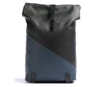 Brooks England Pickwick Small Patchwork Rolltop Rucksack schwarz/blau