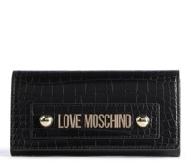 Love Moschino Big Logo Croco Geldbörse schwarz