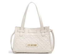 Love Moschino Quilted Schultertasche elfenbein