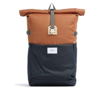 Sandqvist Urban Outdoor Ilon Rolltop Rucksack blau/braun