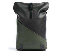 Brooks England Pickwick Small Patchwork Rolltop Rucksack schwarz/grün