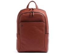Piquadro Black Square Laptop-Rucksack tabak