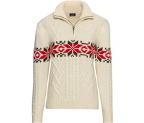 Zopfstrickpullover mit Zipper