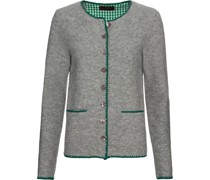 Linksstrickjacke mit Blumenstick