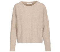 Pullover mit Zopfstrickärmel